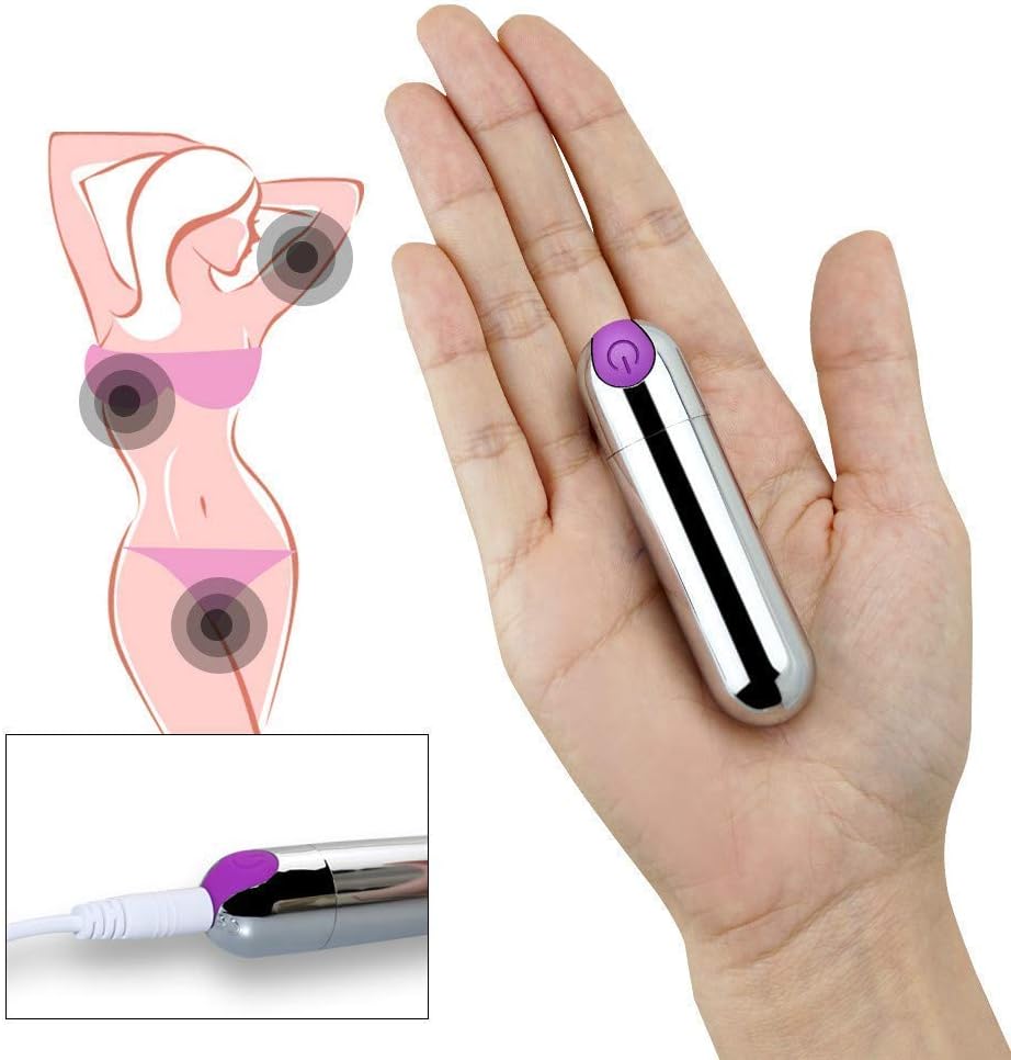 10 Speed ​​Waterproof Mini Bullet Vibration, USB Charging for Beginner Training Kit (Silver)