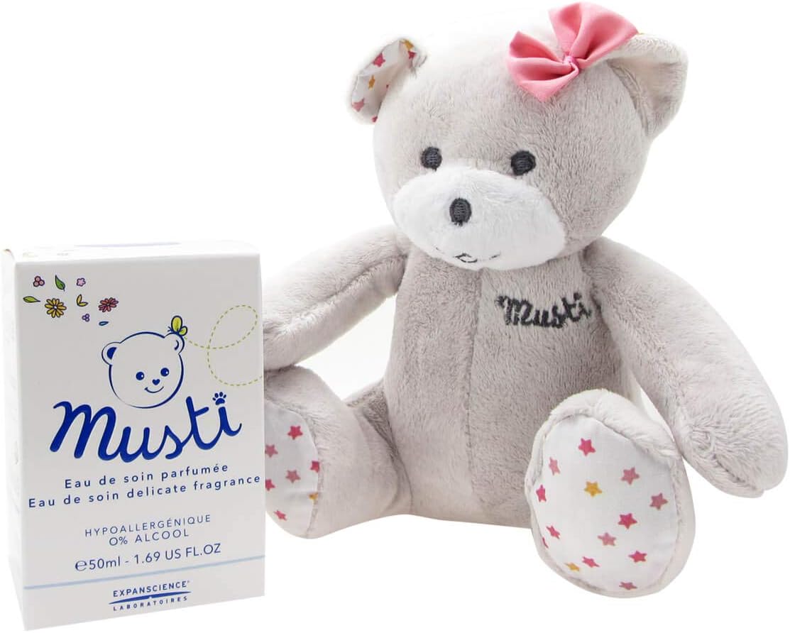 Mustela Musti Pack Agua De Toilette Sin Alcohol + Ursinho Rosa 50ml