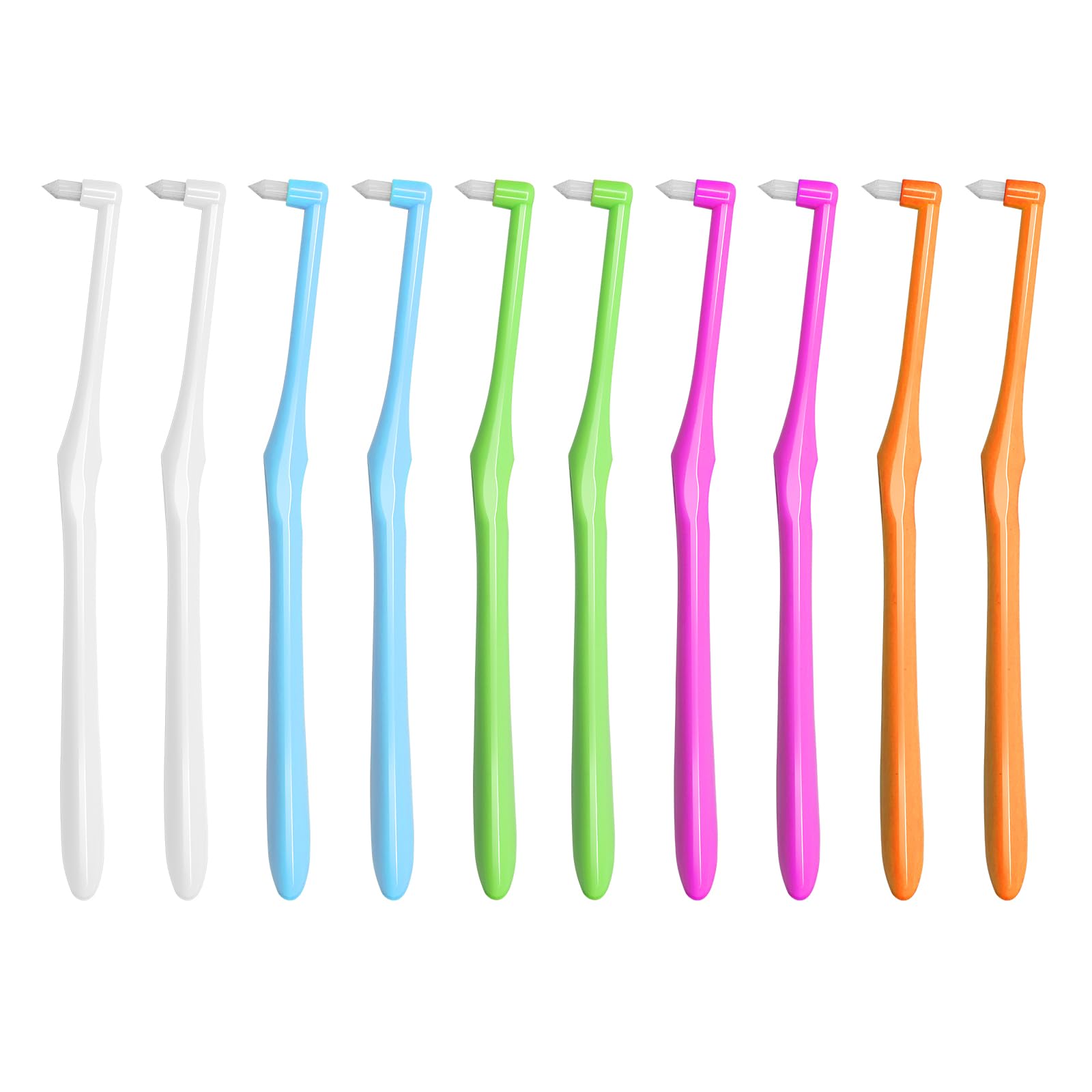 VEGCOO 10 Pcs Interspace Toothbrushes, Single Tufted Toothbrush Orthodontic Interdental Brushes Gap Toothbrushes, End-tuft Tapered Toothbrush for Orthodontic Detail Cleaning