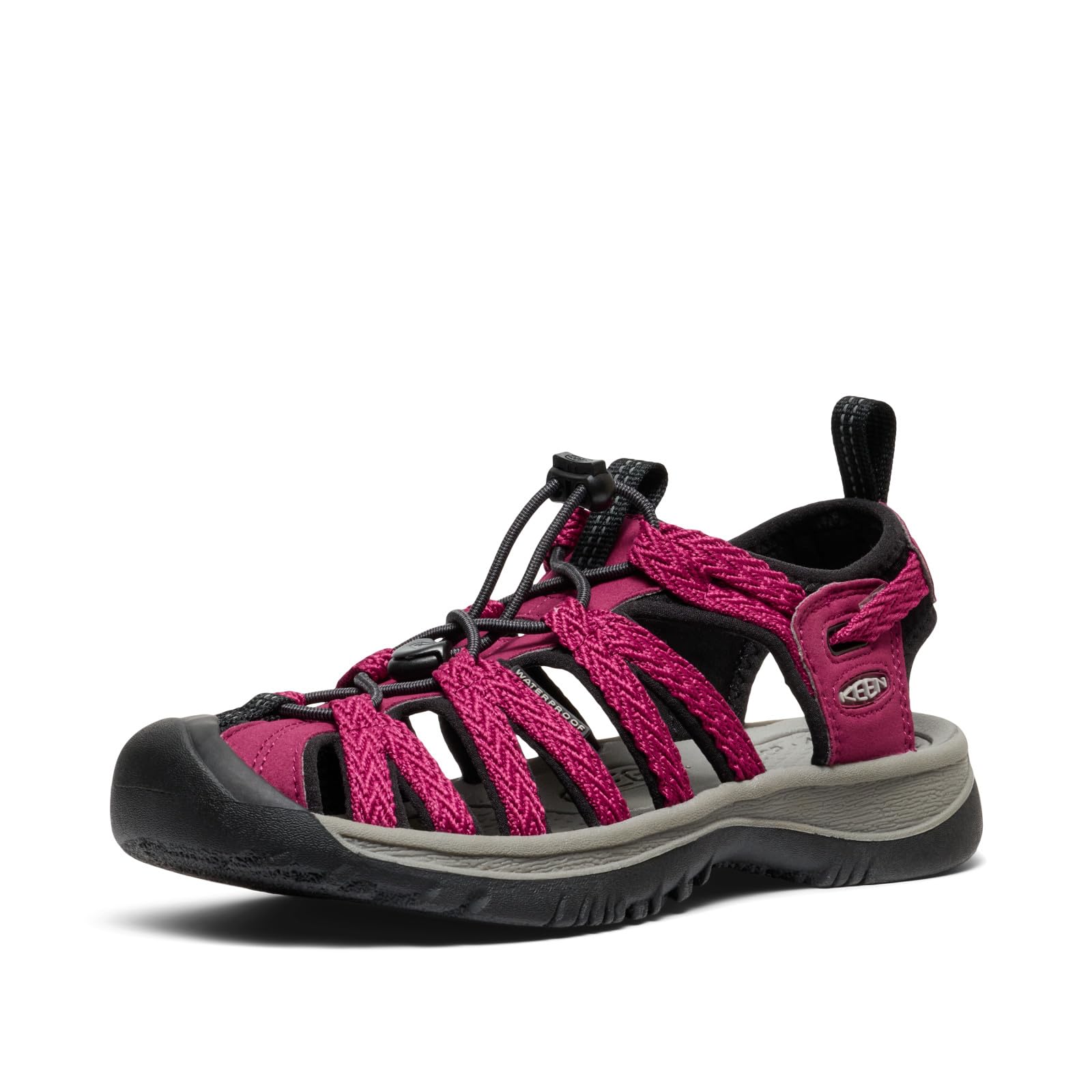 KEEN Women's Whisper Closed Toe Sport Sandals, Beaujolais/Black, 6.5 Image