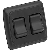 Double SPST On-Off Toggle Switch with Bezel, Technology Components 12V Light Switch for RV, Camper, Trailer