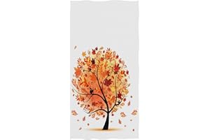 Wamika Fall Leaves Hand Towels Autumn Maple Tree Face Towel Ultra Soft Highly Absorbent Guest Towel Portable Kitchen Tea Towels Washcloths Bathroom Decor Housewarming 16" X 30"