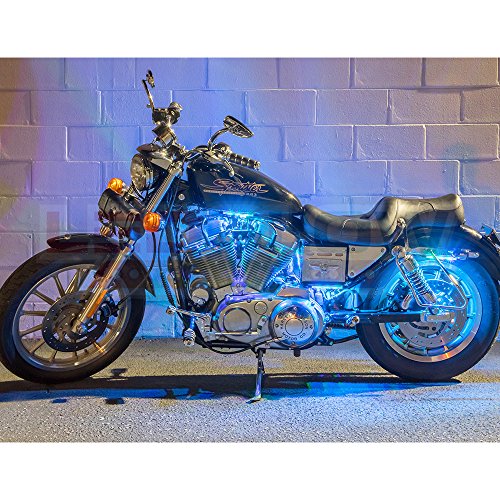 LEDGlow 6pc Million Color Motorcycle LED Light Kit - Universal Fitment - Water Resistant - Wireless Remote
