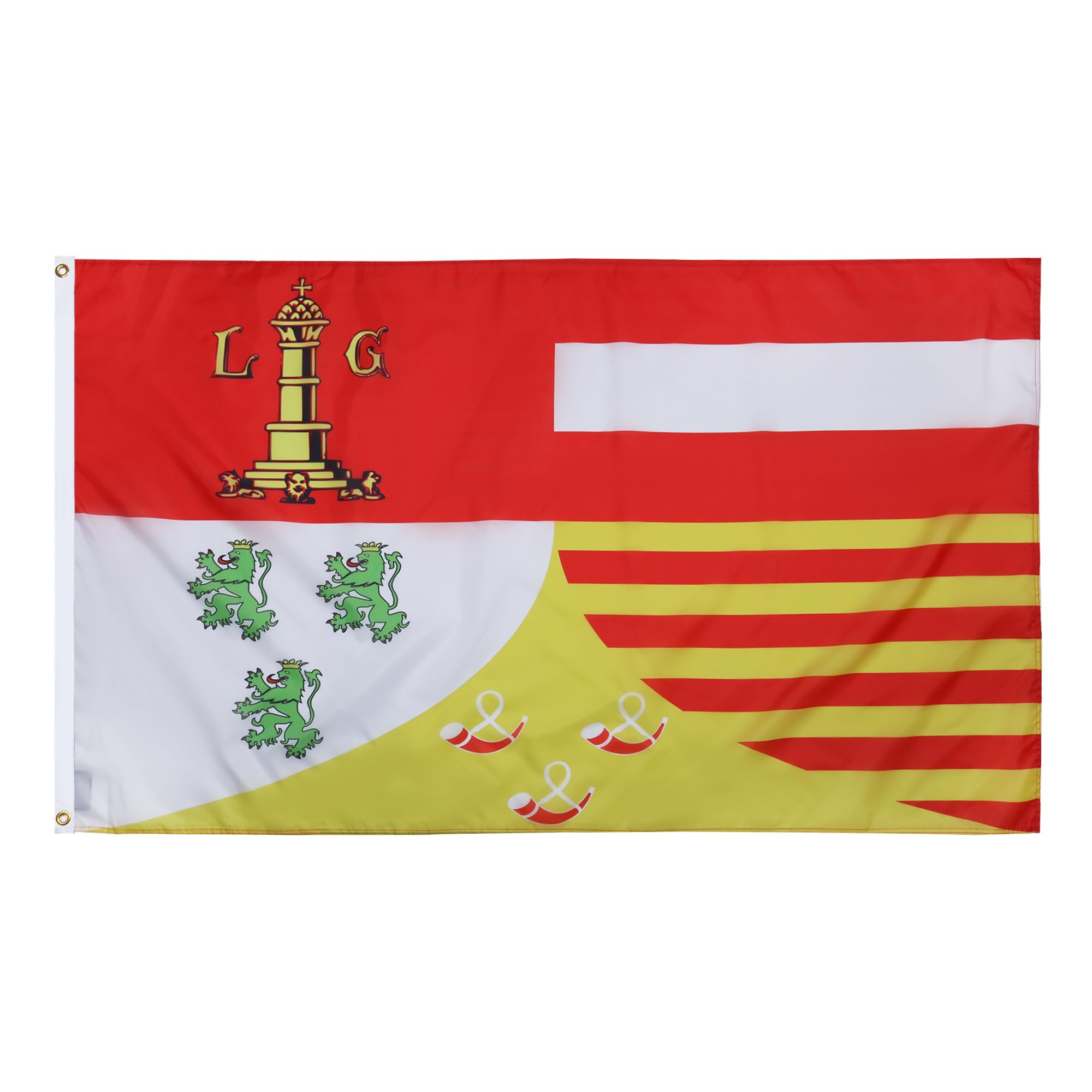 AZ FLAG - Province Of Liege Flag - 3x5 Ft - 100D Polyester Liege En Belgium Banner with Two Metal Grommets - Fade Resistant - Vivid Colors - 3' x 5' Feet - 150x90 Cm