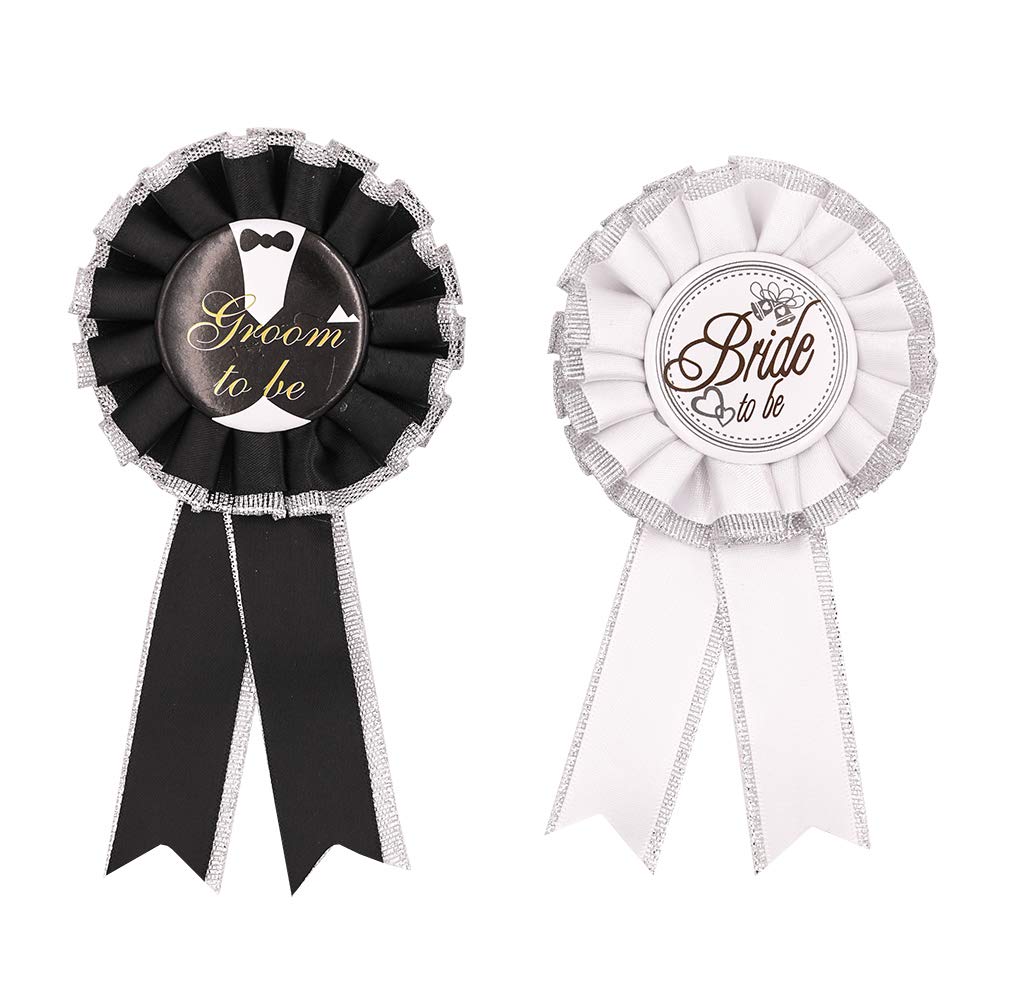 Topfunyy Bride to Be and Groom to Be Tinplate Badge Pins Wedding Buttons for Wedding Bridal Shower Party Decorations