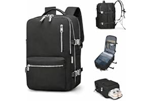 Romantic Crown Mochila de Viagem Expansivel Avião Grande Feminina,Mochila Executiva Masculina Impermeável Reforçada para Notebook,Casual Esportes Hiking Escola Presente (Preto)