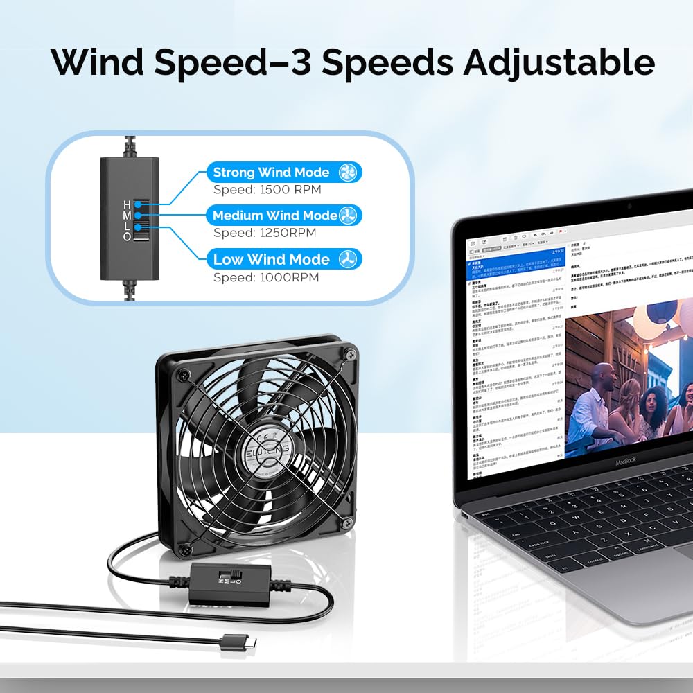 Fan Module For Computer Mua 120mm USB C PC Fan 5V with L/M/H 3 Adjustable Speed Portable USB ...
