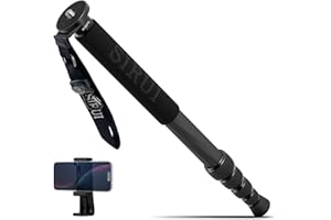 SIRUI Carbon Fiber Monopod for cameras, 65" Compact Lightweight Travel Monopod, 6 Sections, Load up 15kg, included Phone Holder (AM-MDP01)