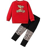 Afsmlys Tween Girl's Letter Print Top + Jogger Pants 2 Piece Casual Outfit Set Kids Fall Clothing, Sizes 6-14 Years