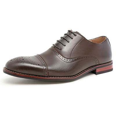 Yilote Men\'s brogue leather shoes YILOTE Mens Brogue Leather Oxfords Dress Shoes Lace-up  main image 3