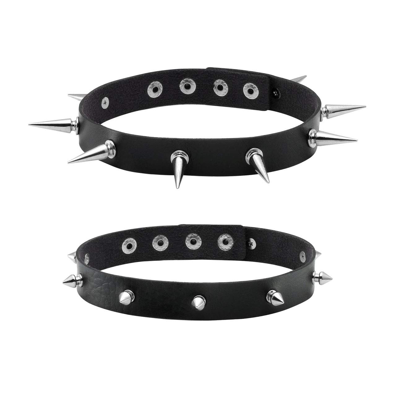 Manfnee Leather Choker Necklace Punk Goth Collar Necklace for Men Women Retro Studded Rivet Chokers Black