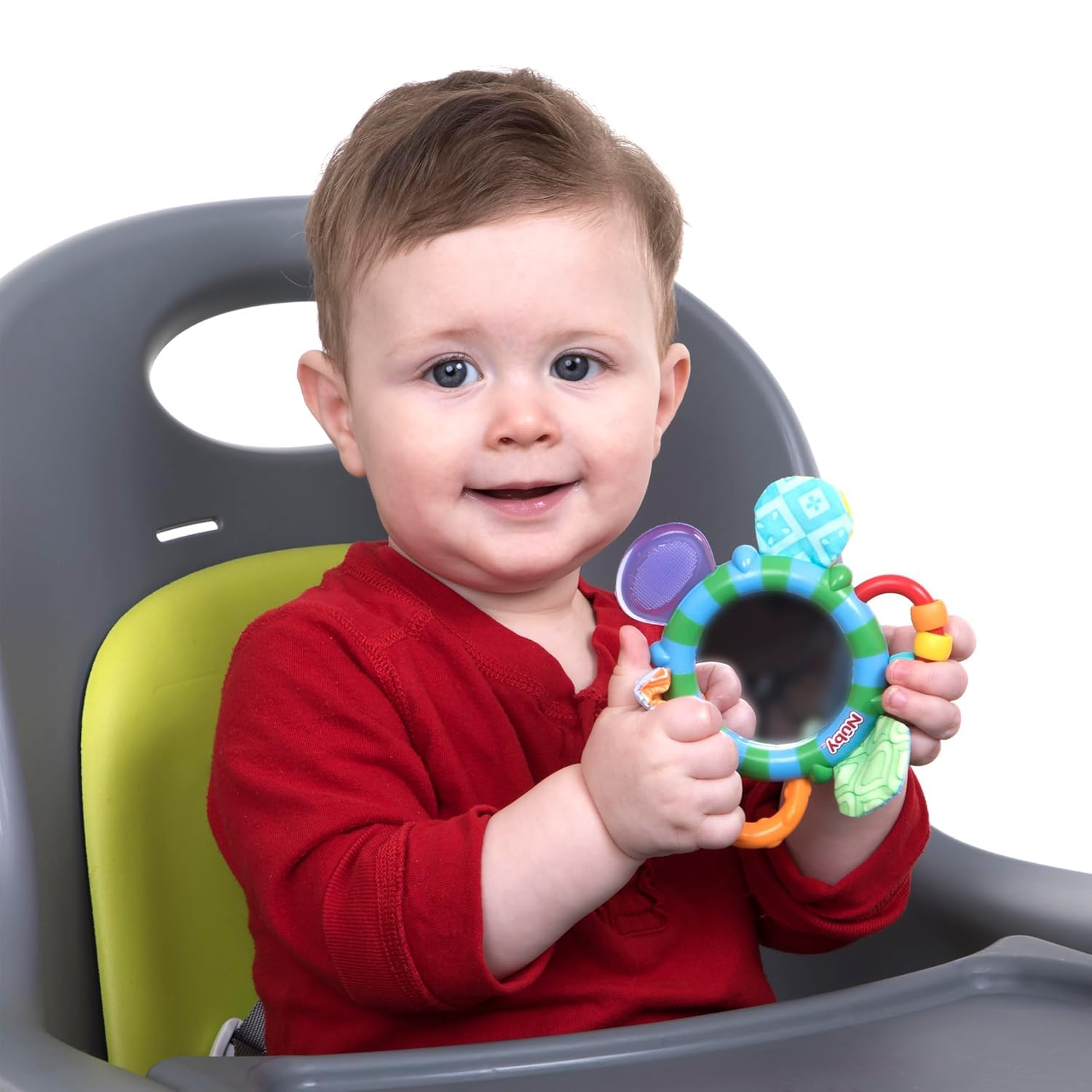 Nuby Look-at-Me Mirror Teether Toy, Colors May Vary