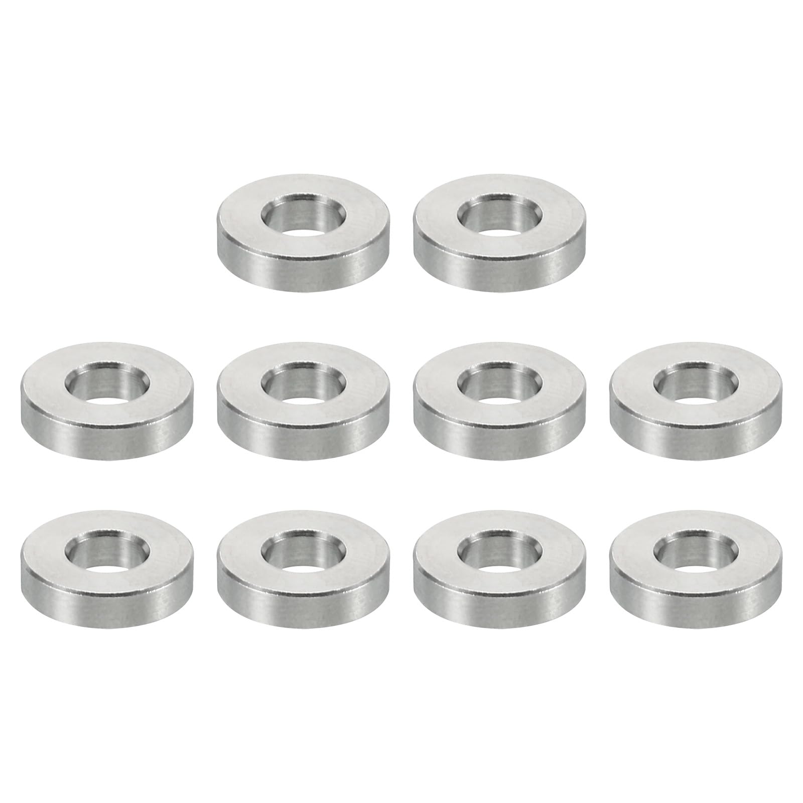 PATIKIL M5 Stainless Steel Spacers, 10 Pcs Metal Spacer Stainless Steel 5.2mm ID x 12mm OD x 3mm L Stainless Steel Spacer Screw Standoff Round for 1/5inch or M5 Screw Bolts