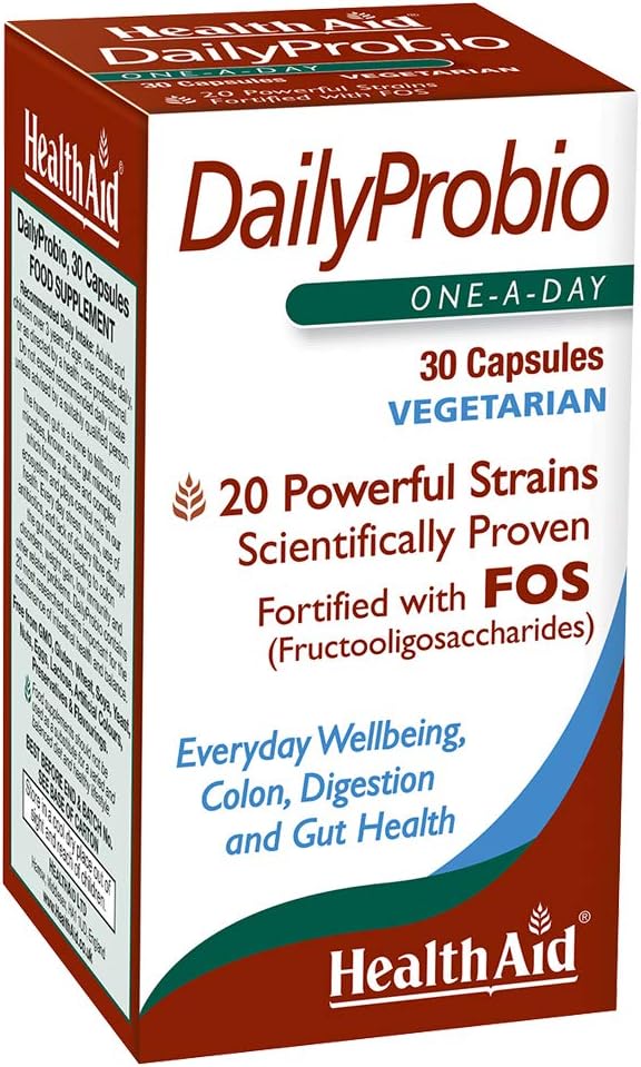 HealthAid DailyProbio Vegi Capsules, 30 -Count, White, 30 count (Pack of 1)