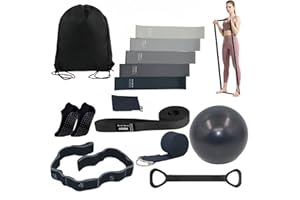 NUPLOT Pilates Equipment for Home Workouts, Better Portable Pilates Kit 13 in 1, Pilates Essentials Kits for Women with Pilates Ball, Yoga Socks, Yoga Strap, and Exercise Bands Kits