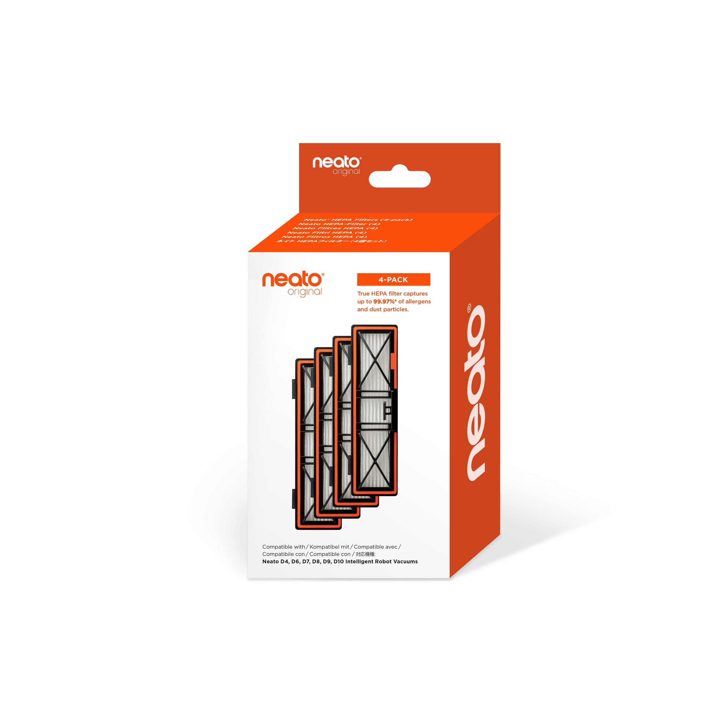 Neato Robotics Filters, HEPA material with mesh, Orange