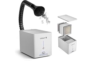 OMTech 60W Fume Extractor, 2 Stage Air Filter System for Laser Engraver, 100 m3/h Smoke Absorber for Soldering Station Laser Engraving Machine, Air Purifier with Cotton HEPA Activated Carbon Filters