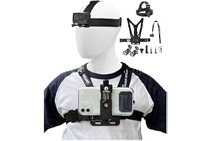WLPREOE Phone Chest Mount Head Strap Accessories - Vlogging Kit for iPhone,POV Phone Holder Compatible With iPhone 17 Pro Max Plus 16 15 14 - Hands Free Body Camera Mount for Immersive Fishing Video Recording