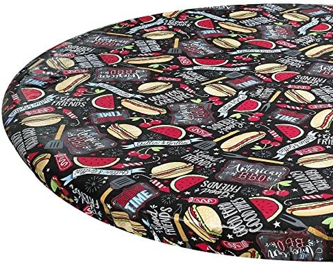 All American BBQ Original Elasticized Table Cover - Small Round