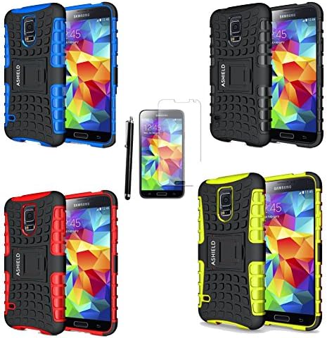 Ashield Dual Slim Composite Rugged Armor Case Cover with Stand for Samsung Galaxy S5 S V I9600 (4colorCombo)
