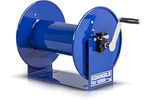 Coxreels 112-3-150 Hand Crank Hose Reel - Steel Spool for Coiling Hoses and Cables - Rotating Storage Reel with Manual Crank - Fits 3/8 x 150 Inch Hose - 12 x 18.25 x 13 Inches