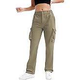 AOHIKE Cargo Pants for Women Light Weight Hiking Travel Pants with 7 Deep Pockets