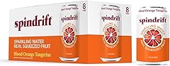 Spindrift Sparkling Seltzer Water, Blood Orange Tangerine Flavored, Made with Real Squeezed Fruit, 12 Fluid Ounce Cans, Pack 