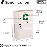 Oypla Wall Mounted Metal First Aid Cabinet Locker with Lock and Keys view 2