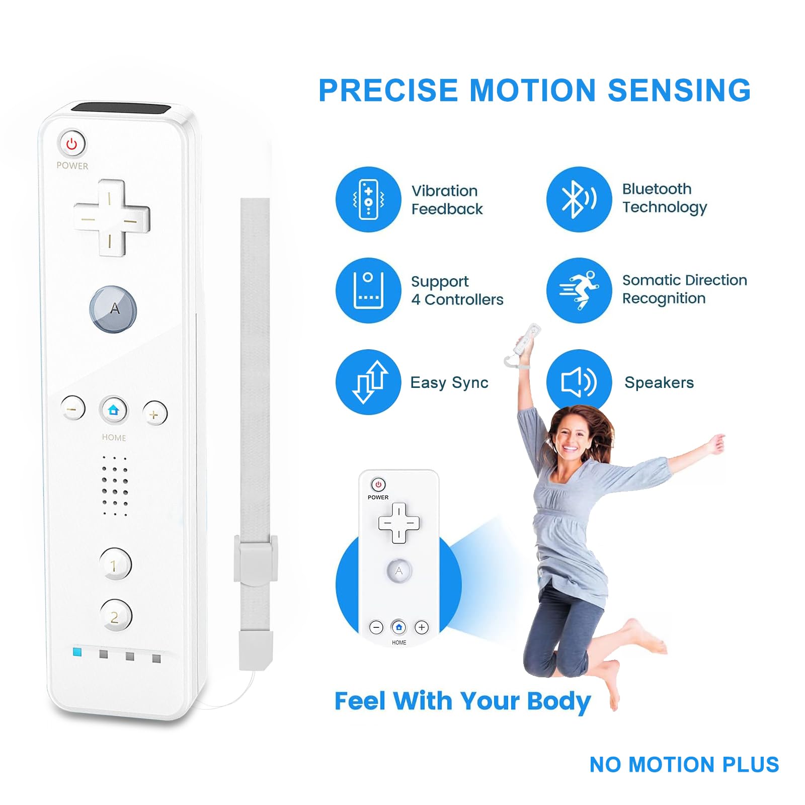 FIOTOK Wii Remote with Nunchuck,Wii Controller with Nunchuck Compatible with Nintendo Wii/Wii U with Silicone Case and Wrist Strap, White