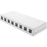 Networx 8-Port Ethernet Keystone Jack Surface Mount Box, Unloaded, White