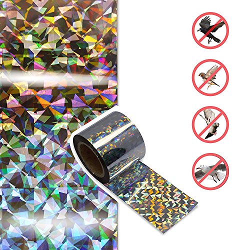 100-Foot by 2-Inch Holographic Bird Scare Ribbon, Double Side Laser Bird Scare Tape