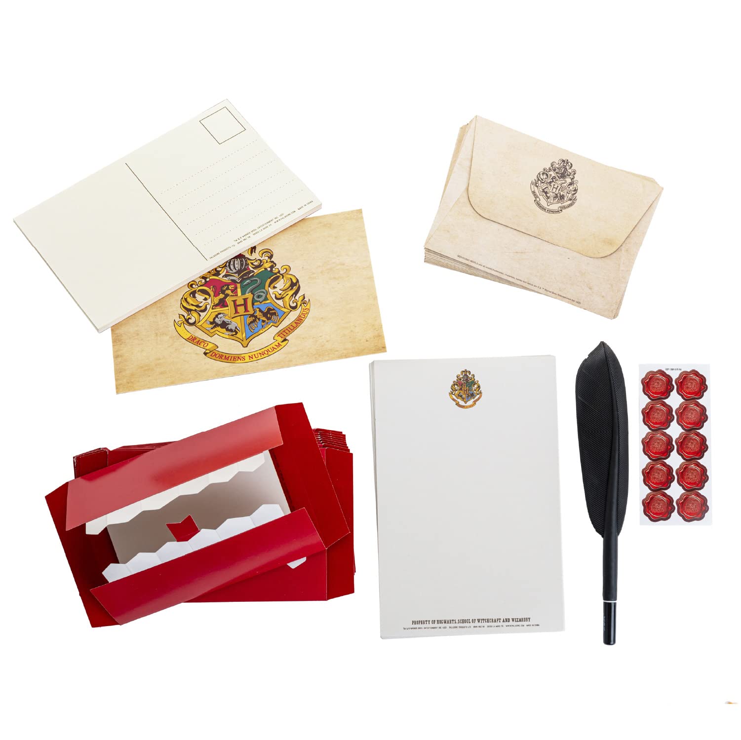 Paladone Hogwarts Harry Potter Letter Writing Gift Set with Howlers, Quill Pen, Envelopes, Paper, and More - Writes 10 Letters