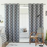 Best Home Fashion Grey Arrow Room Darkening Blackout Grommet Top Curtain 84