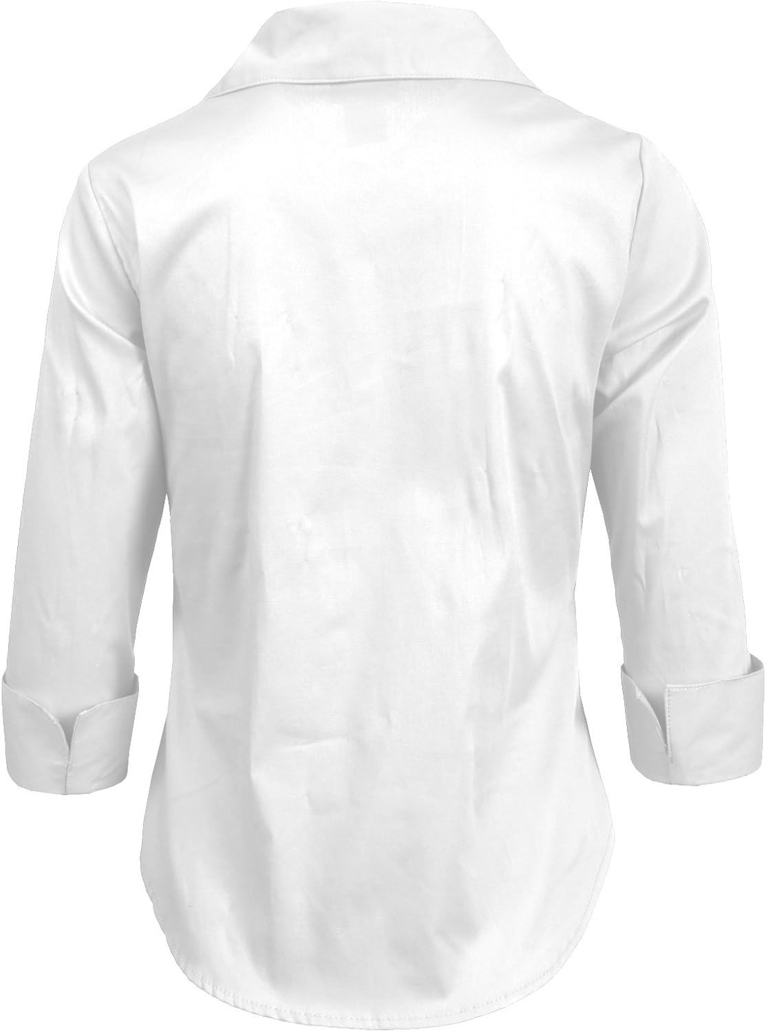 NE PEOPLE Womens Simple Stretch Slim Fit 3/4 Sleeve Roll Up Cotton Button Down Basic Solid Shirt (S-6XL): Clothing
