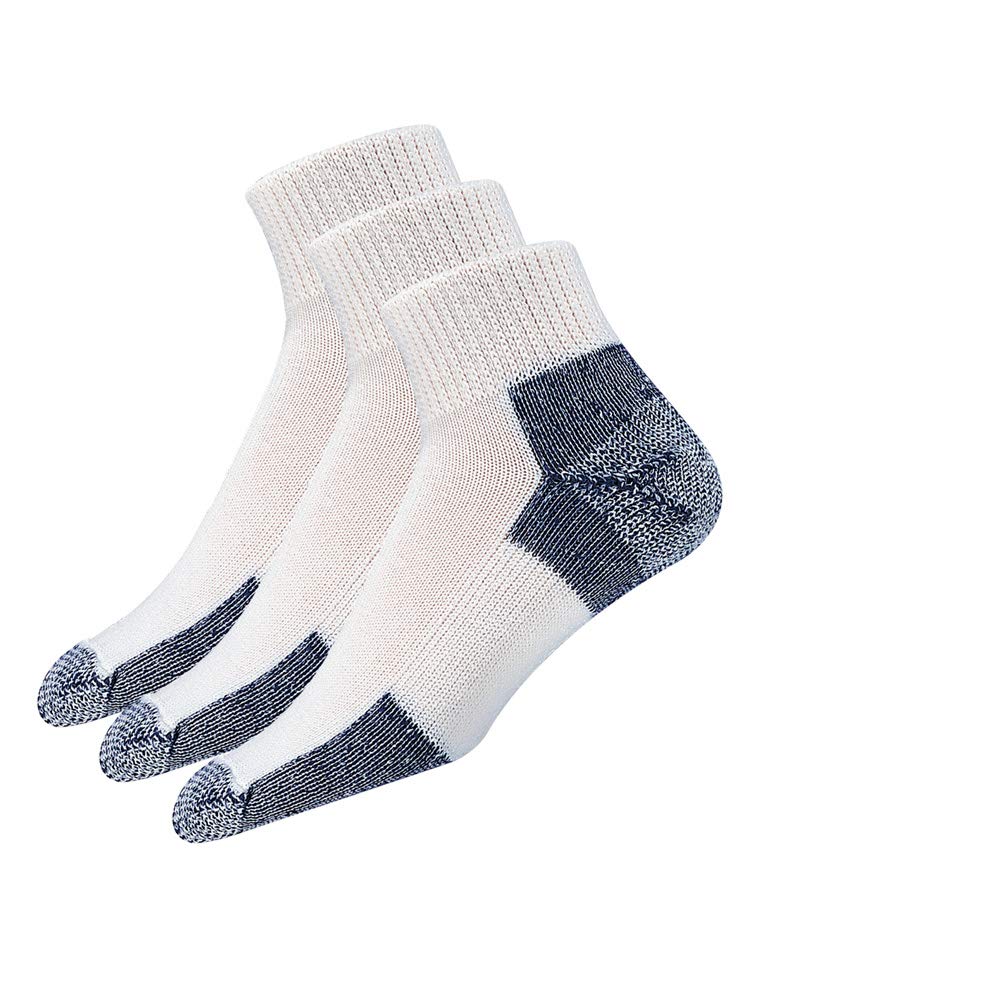thorlos Jmx Max Cushion Running Ankle Socks Large White/Navy (3 Pair Pack) eBay