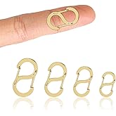 4 Pcs Double Opening Shortener Clasps, Stainless Steel Lobster Clasp Clip Pendant Bracelet Connector Extended, Clasps and Closures for Necklace Bracelet Jewelry Making and Repair (4 Sizes, Gold)