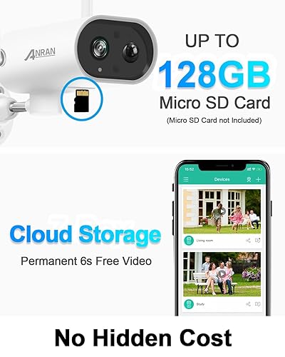 ANRAN Security Cameras Wireless Outdoor with PR 180°, 2K Solar