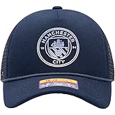 Fan Ink Manchester City 'Atmosphere' Trucker Style Snapback Hat/Cap Navy Blue
