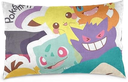 Amazon ポケモン ピカチュウ 枕カバー ピローケース クッションカバー 抱き枕カバー ソファー背当て インテリア 部屋雑貨 家庭用 オフィス 椅子 車内 ベッド 洗える ジッパー 洗える キッズ ギフト 四節通用 枕カバー ピローケース オンライン通販