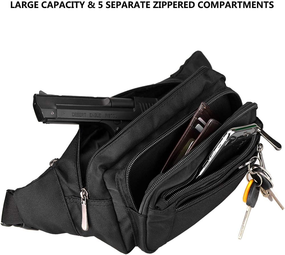 Fanny Pack for Men&Women with Water-Resistant Adjustable Strap Waist Pack Bags for Sports Workout Running Traveling Hiking Cycling Casual Carrying of All Phones: Sports & Outdoors