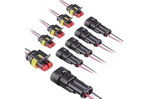 QOFOWIN 2 Pin Connector Waterproof,2Pin Way Car Electrical Connector with Wire 16AWG Marine for Car,Truck,Boat,Motorcycle and Other Wire Connections. (5pairs)