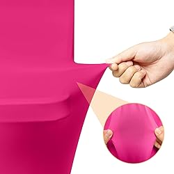 2 Pack 6 Feet Fuchsia Spandex Tablecloth for
