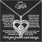 Zurlcdye To My Wife Necklace Gifts for Wife from Husband Heart Love Dainty Charm Statement Pendant Valentine's Day Jewelry Accessories Gifts