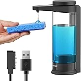 AIKE 17oz Rechargeable Automatic Liquid Soap Dispenser for Dish Soap,Black | Magnetic Charging with Months Long Standby Time,