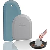 Silicone Bowl Scraper &amp; Plastic Dough Scraper for Bread Dough, Kitchen Use | Pan and Bowl Clean, Food Grade, Silicone Bowl Scraper &amp; Sturdy ABS Bench Scrapers for Baking Sourdough Bread, Blue &amp; Gray