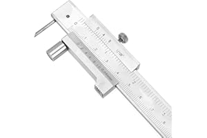 CYSFETENA Scribing Caliper,200mm 8in Clear Dual Scale Stainless Steel Parallel Marking Gauge Vernier Calipers Marking Gauge with Carbide Needle Marking Tool for Measuring Scribing