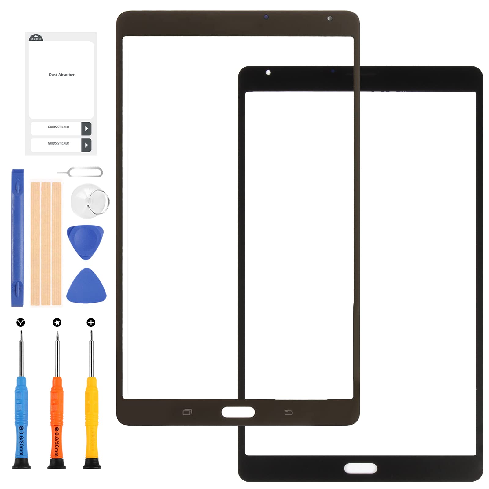 Screen Replacement for Samsung Galaxy Tab S 8.4 T700 SM-T700 Outer Front Glass Screen Lens Repair Kits with Free Tools(Not Including Touch Screen Digitizer and LCD) (Brown)