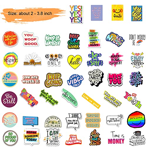 ViKiVi Inspirational Stickers Pack, 100 Pcs Positive Stickers, Motivational Stickers for Water Bottles Hydro Flask Laptop Scrapbook Computer, Waterproof Vinyl Decal Stickers for Women, Teens, Teacher