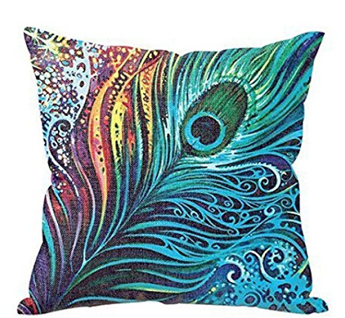 Ikevan Peacock Sofa Bed Home Decor Pillow Case Cushion Cover(17" x 17") (01)