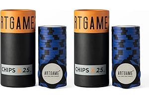 ARTGAME 14 Grams Clay Poker Chips, Minimalism Chip Easy to Recognize Numbered Chips and Color Blank Chips-Pack of 50 Chips…